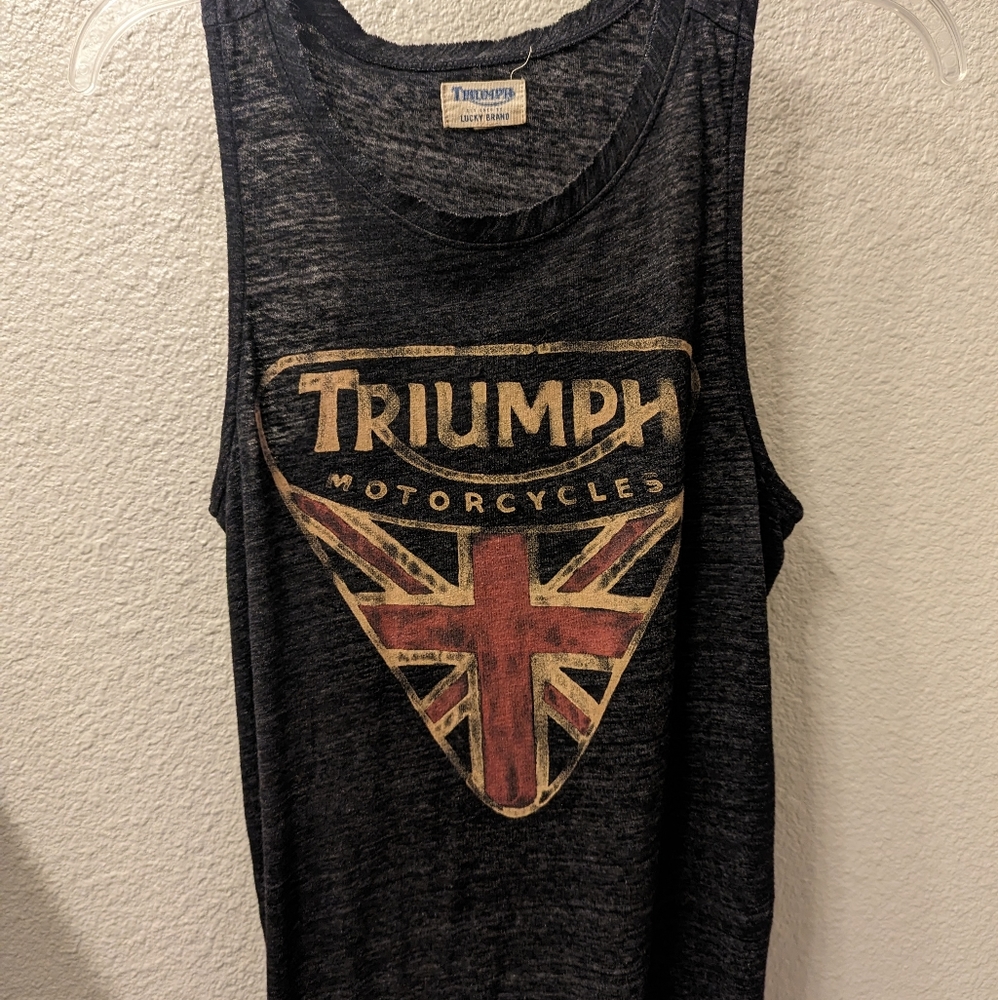 Triumph motorcycles, women's tank top size small by Lucky Brand